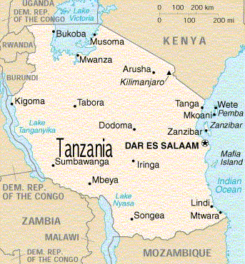 Mapa de Tanzania